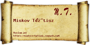 Miskov Tétisz névjegykártya